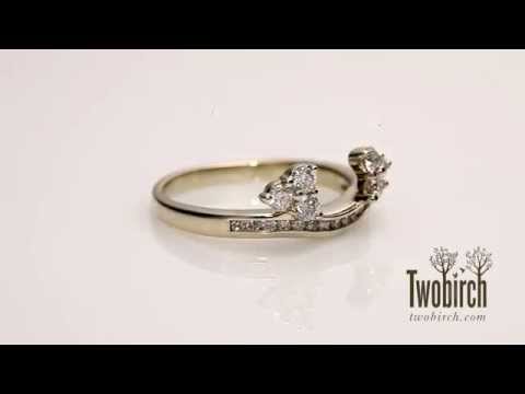 0.51ct. Round Cluster Contour Channel Set Anniversary Ring Wrap - TwoBirch TB-WRAP-0077-WG-H