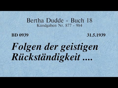 BD 0939 - FOLGEN DER GEISTIGEN RÜCKSTÄNDIGKEIT ....