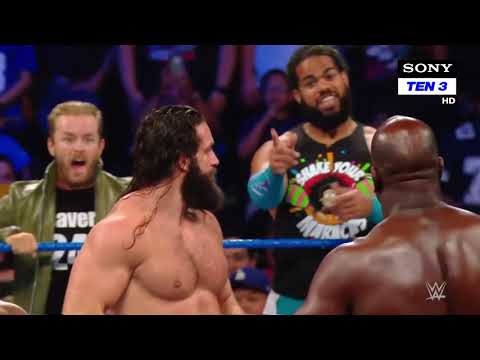 R Truth vs  Elias Title Lumberjack Match  SmackDown Live out feats of the match