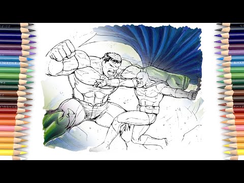 HULK Vs BATMAN Coloring Page | DC X Marvel Coloring [NCS]