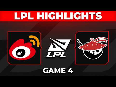 WBG vs AL Highlights Game 4 | LPL 2026 Playoffs | Weibo Gaming vs Anyone's Legend