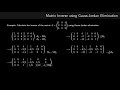 Inverse Matrix Using Gauss Jordan Elimination