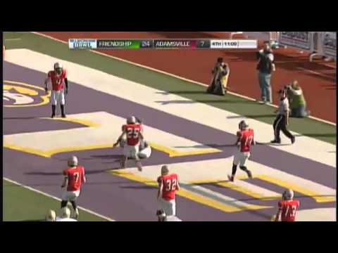 Friendship Christian's AJ Long rolls out and connects with Parker Pinnell in the end zone, 31-7 Frie