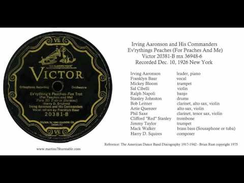 Ev'rything's Peaches For Peaches and Me - Irving Aaronson and His Commanders