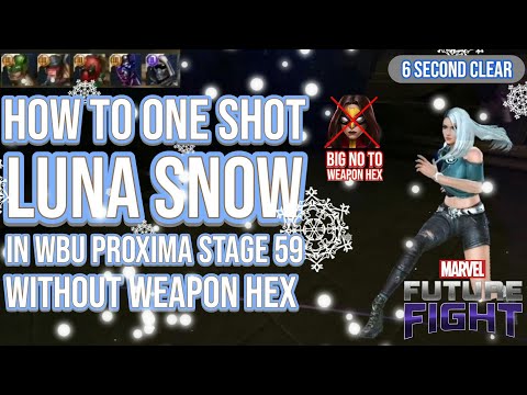 How To One Shot WBU Proxima Stage 59 Using Luna Snow - Marvel Future Fight ( WBU One Shot Meme )