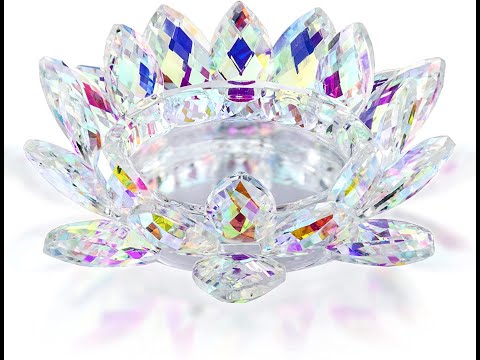 Large Crystal Lotus Candle Holder Tealight Pillar Candle holder Candlestick