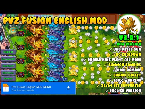 PvZ (Plant vs Fusion) Fusion English MOD v3.0.1 | MOD APK | Latest Version Terbaru | Dev mode