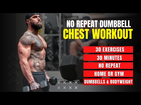 30 Min BEST HOME CHEST WORKOUT (30 exercises - No Repeats)