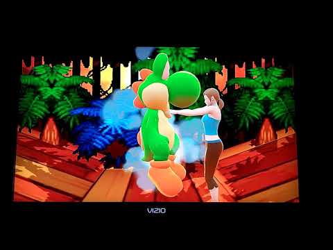 Super Smash Bros. Ultimate Yoshi gets Grabbed by Wii Fit Trainer (Free Camera Mode)
