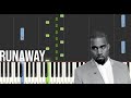 Runaway -  Kanye West | Piano tutorial