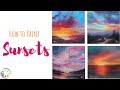 How to Paint Sunsets | Acrylic Painting Tutorial