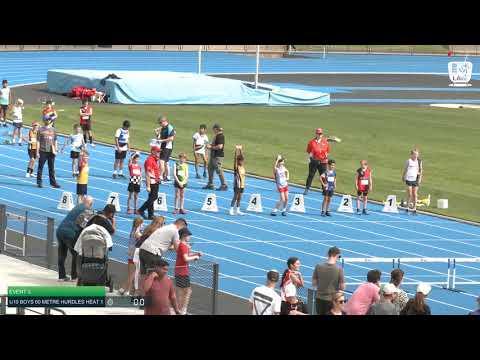 U10 Boys 60m Hurdles Heat 1: 2021 State Combined Events Championships // LAVicTV