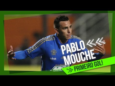 Pablo Mouche comemora primeiro gol com a camisa do Palmeiras