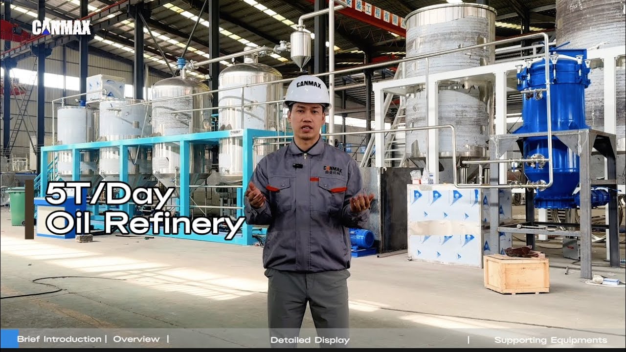 Edible oil refining equipment | cooking oil refining machine | cooking oil refinery equipment - 5T/D