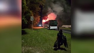 Bus carrying Black History Museum supporters from St. Johns County catches fire on I-10