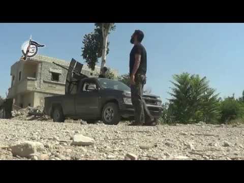 تصدي كتائب نور الغوطة بالرشاشات الثقيلة للطيران الحربي في سماء الغوطة الشرقية في ريف دمشق