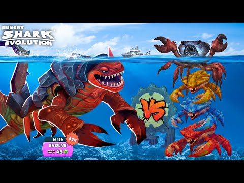 GIANT TITAN LEVIATHAN SHARK VS ALL GIANT CRAB BOSS - BIG SHARK | HUNGRY SHARK EVOLUTION