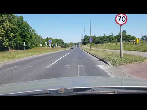 Driving across Gorzów Wielkopolski from Mosiężna strt. to Carrefour market