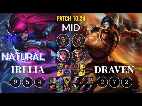 DMO Natural Irelia vs Draven Mid - KR Patch 10.24
