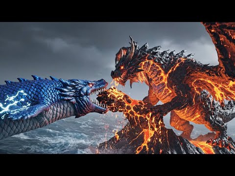 IGNIS vs HYDRO: Volcanic Fire Dragon vs Ancient Sea Serpent - World-Destroying Epic Battle