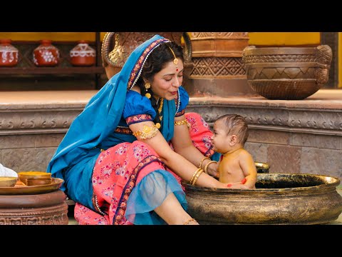 बाल Krishna ने रची लीला स्नान करते समय | Yashomati Maiya Ke Nandlala | श्री कृष्ण लीला | Ep - 14