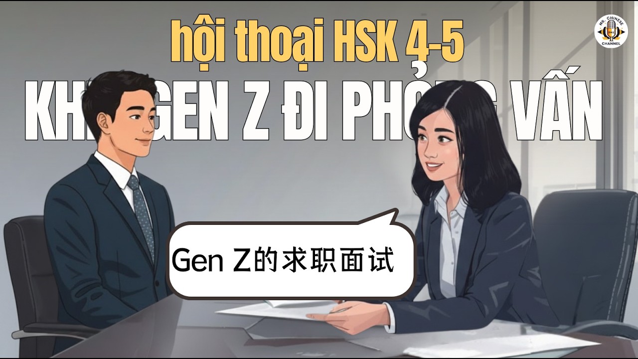 Ảnh minh họa bài học: Khi Gen Z Đi Phỏng Vấn Bằng Tiếng Trung (Từ vựng + Hội Thoại Tiếng Trung) | Podcast Tiếng Trung - Mr. Chinese Channel