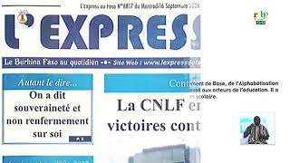 Revue de presse du 16 septembre 2026