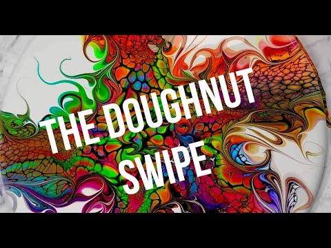 #277 Acrylic pouring THE DOUGHNUT SWIPE with cells 👌Fluid art👌@kreationsbykristey