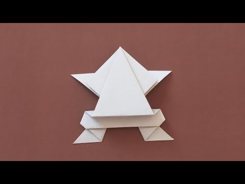 um sapo de papel bem fácil de fazer origami tradicional
