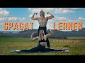 Aerobicturnerin Zeigt Mir Den Weg Zum Spagat