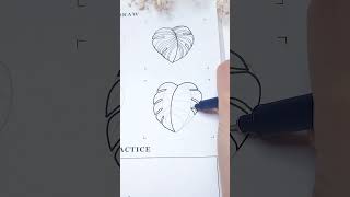 How To Draw a Monstera Leaf 🌿✍🍃🍃🍃 EASY! Try it out and let me know how yours looks! 😊 #monstera