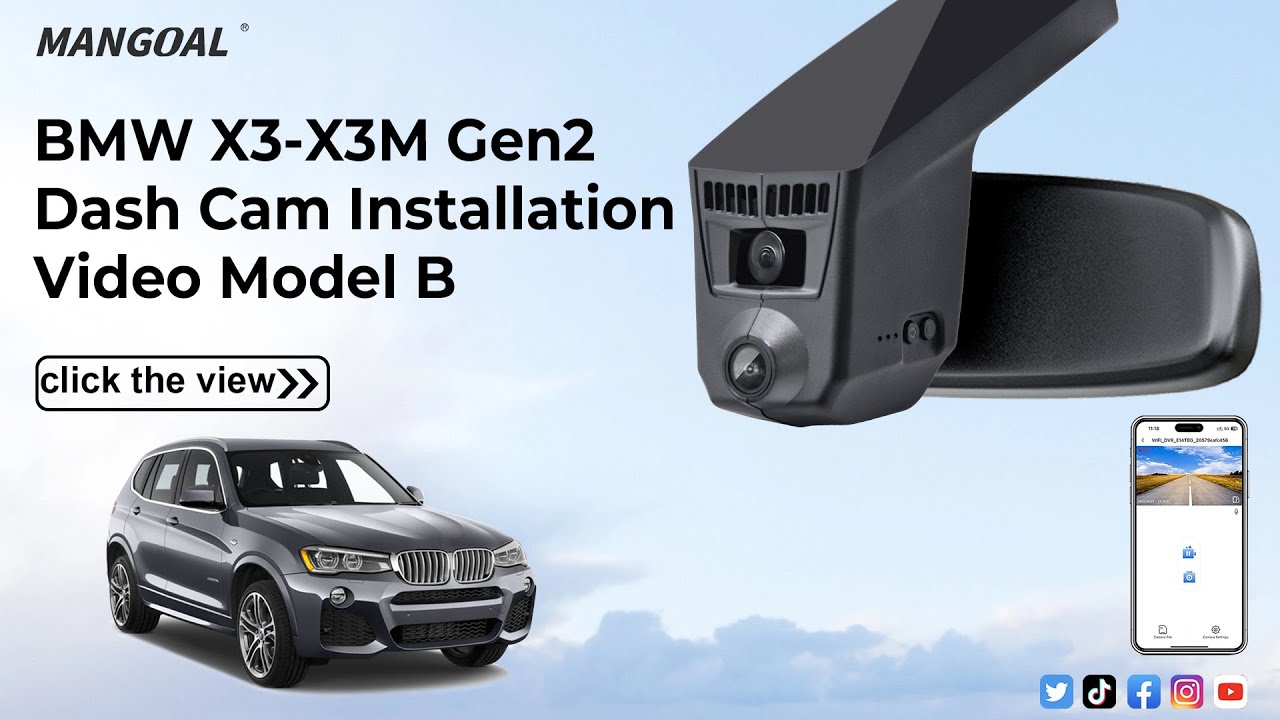 BMW X3 Gen2 F25 sDrive28i,xDrive28i,xDrive28d,xDrive35i Mangoal tech dash cam 008N Installation