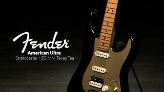 Video thumbnail for Fender American Ultra Stratocaster HSS MN, Texas Tea | Gear4music demo by Gear4music Guitars