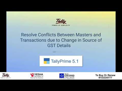 Resolve Conflicts in Master vs Transactions | Release 5.1 | Tally Ki Pathshala