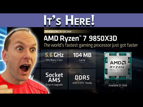 AMD Launches Ryzen 9850X3D! Massive FSR 4 Game Update - CES 2026
