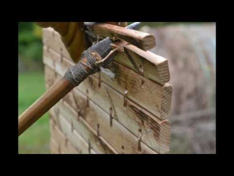 Iroquois wooden leg armor test. Early version.