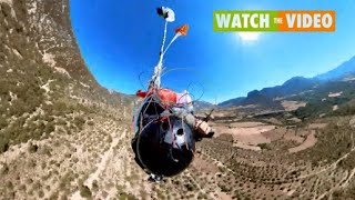 Paraglider narrowly avoids death after parachute fails to open