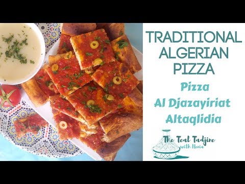 Traditional Algerian Pizza | Pizza Carré Djazayiri, Pizza Algérienne, البيتزا الجزائرية التقليدية