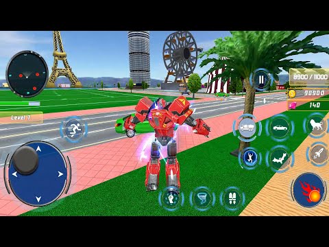 Transforming Robot Game with Flying Bat Robot in Lion Robot Car Games 2021