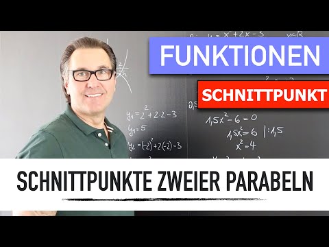 Schnittpunkte von zwei Parabeln bestimmen | Quadratische Funktionen | Gleichsetzen von Funktionen