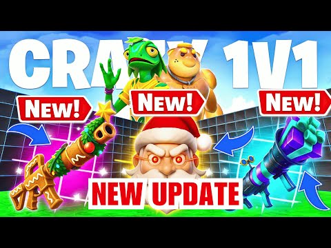 NEW WEAPONS CRAZY 1V1 FFA ALL GUNS & RIDES MAP FORTNITE CREATIVE (PART 43) gingerbread rifle