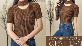 EASY Crochet Cut Out Turtleneck | Pattern & Tutorial DIY