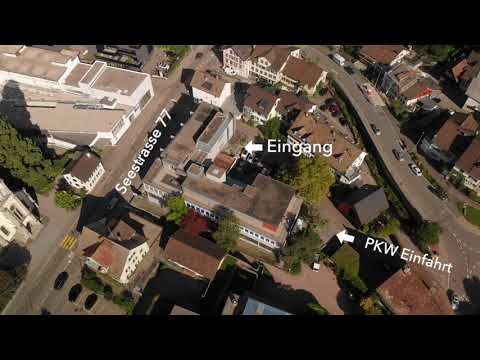 Selfstorage Lagerraum Erlenbach: Luftaufnahme 🚁 des Lagerraum Standorts 📦 in der Seestrasse