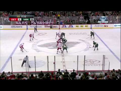 Damien Brunner goal Feb 17 2013 Detroit Red Wings vs Minnesota Wild NHL Hockey