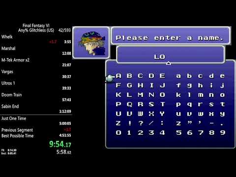 Final Fantasy VI Any% Glitchless 4:59:45