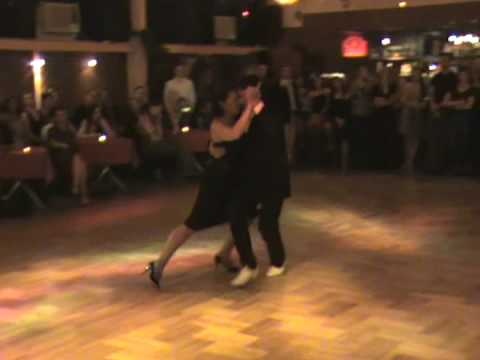  Corina de la Rosa  and  Julio Balmaceda  are  dancing  to  the  tango  "  Golgota  "