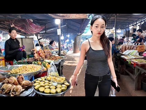Awesome CAMBODIAN Street Food 2026 - Walking Tour in Countryside Food Market, Udong Resort