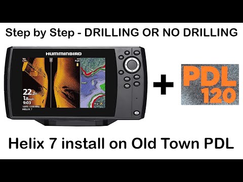 How to install Humminbird Helix7 fish finder on Old Town Sportsman PDL kayak without drilling