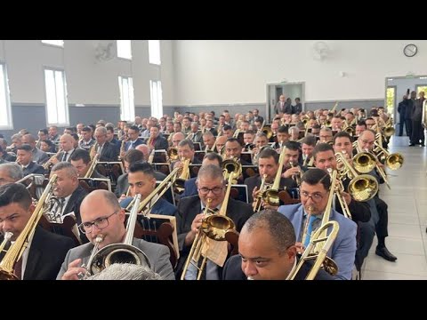 80 TROMBONES e 50 TUBAS. Ensaio regional Hino 169 - Aos Pés De Deus Estamos.