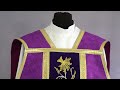 Roman style Fiddleback Chasuble Set PURPLE